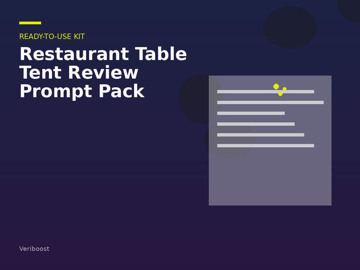 Restaurant Table Tent Review Prompt Pack