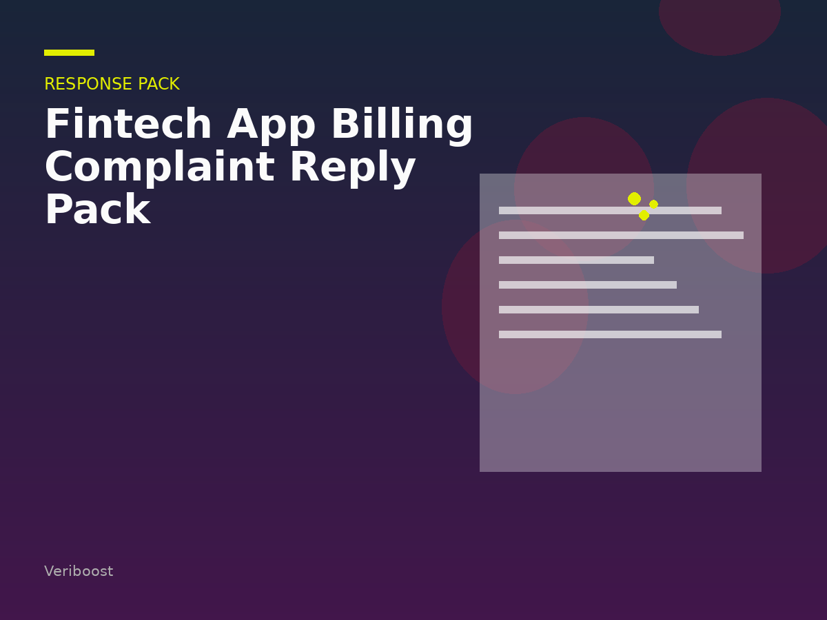 Fintech App Billing Complaint Reply Pack