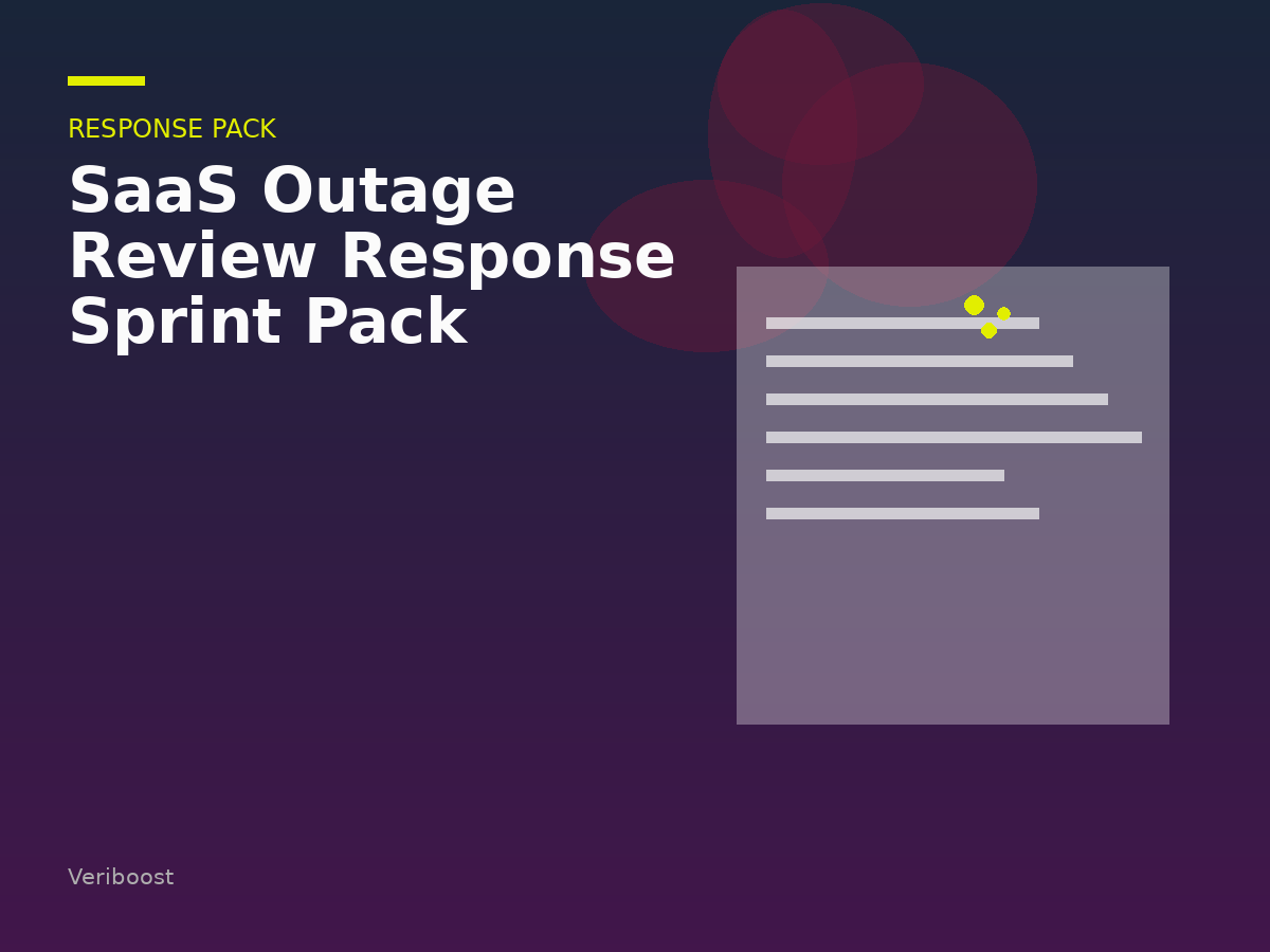 SaaS Outage Review Response Sprint Pack