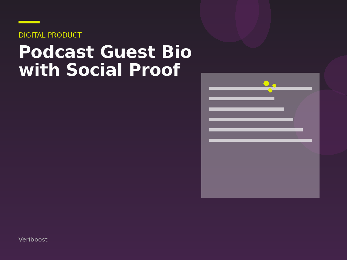 Podcast Guest Bio with Social Proof