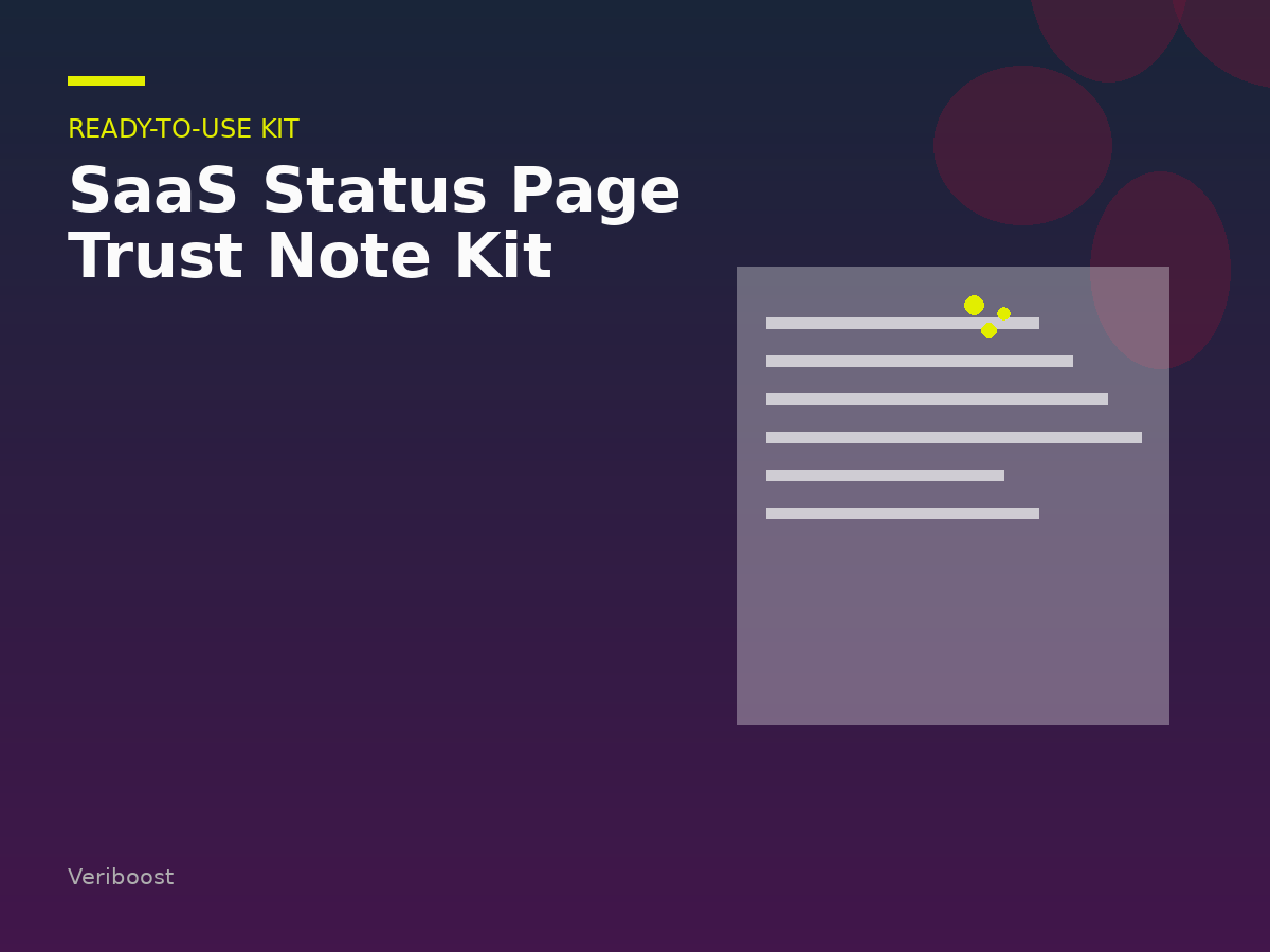 SaaS Status Page Trust Note Kit