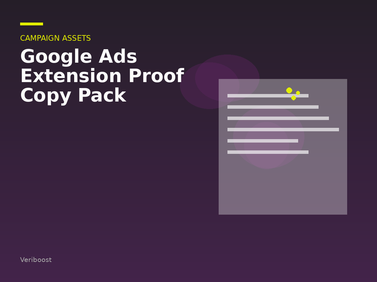 Google Ads Extension Proof Copy Pack