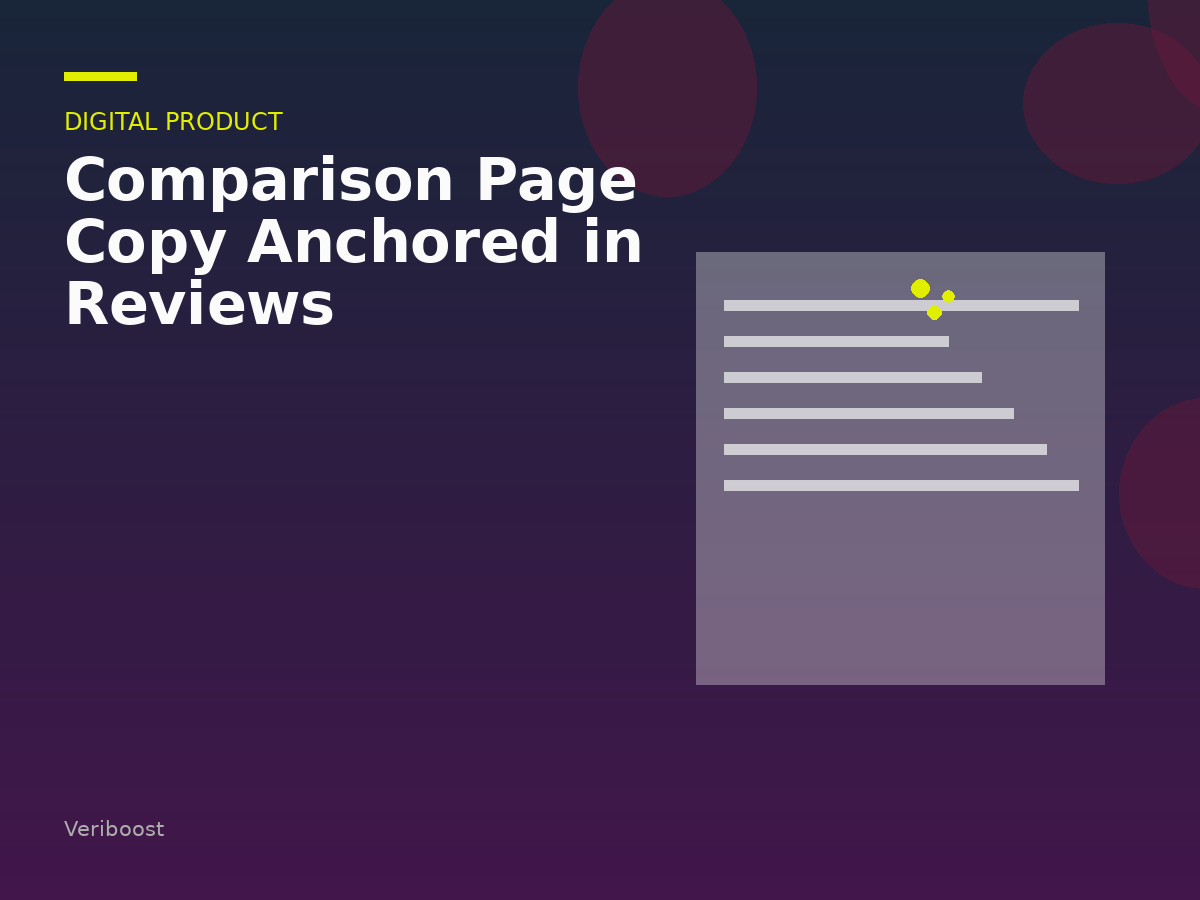 Comparison Page Copy Anchored in Reviews