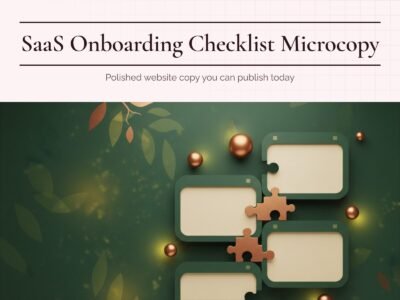 SaaS Onboarding Checklist Microcopy