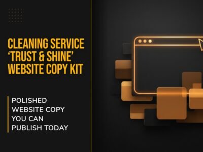 Cleaning Service 'Trust & Shine' Website Copy Kit