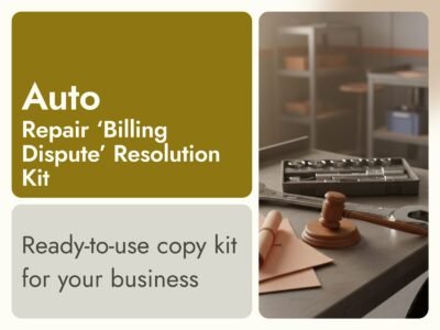 Auto Repair 'Billing Dispute' Resolution Kit