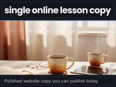 Single Online Lesson Copy