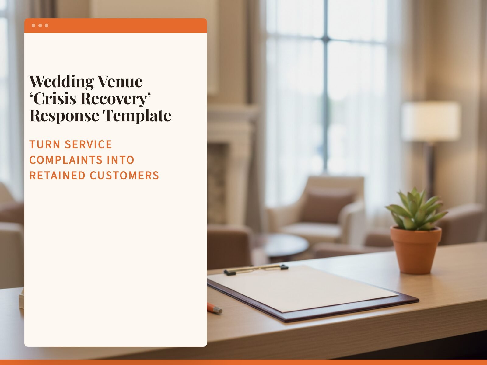 Wedding Venue 'Crisis Recovery' Response Template