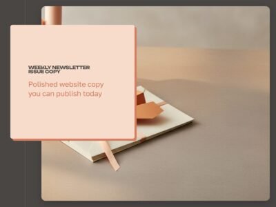Weekly Newsletter Issue Copy