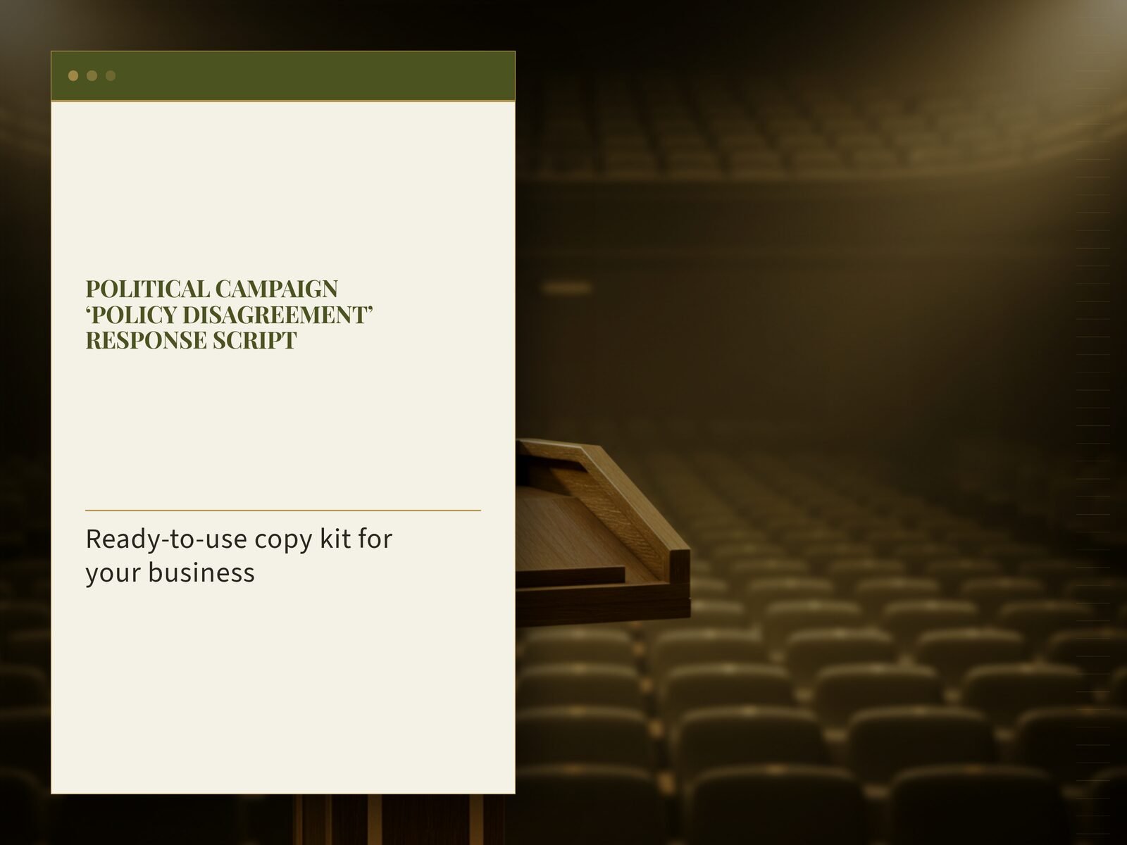 Political Campaign 'Policy Disagreement' Response Script