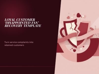 Loyal Customer 'Disappointed Fan' Recovery Template