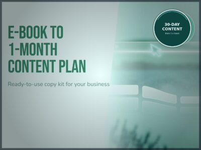 E-book to 1-Month Content Plan