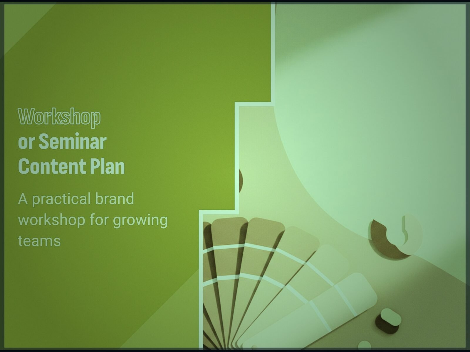 Workshop or Seminar Content Plan